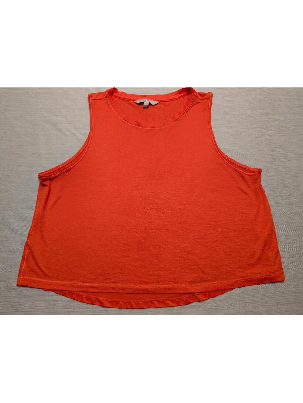 Athleta Sleeveless Top Orange Cropped Athletic Workout Yoga Tank Size XL